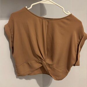 FOREVER 21 Brown Boxy Ruched Crop Top Size S